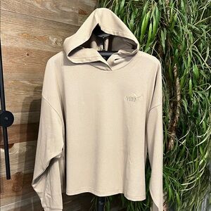 NWOT khaki Puma crop t shirt hoodie. L